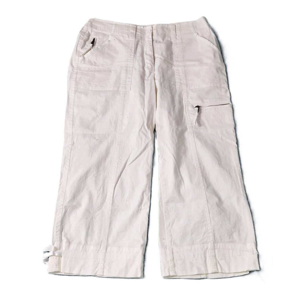 Westbound Womens Cargo Crop Capris Pants Size 10 Stretch Summer Pool Golf